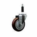Service Caster 4'' SS Maroon Poly Wheel Swivel 7/8'' Expanding Stem Caster SCC-SSEX20S414-PPUB-MRN-78